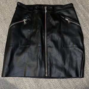 Black faux leather skirt